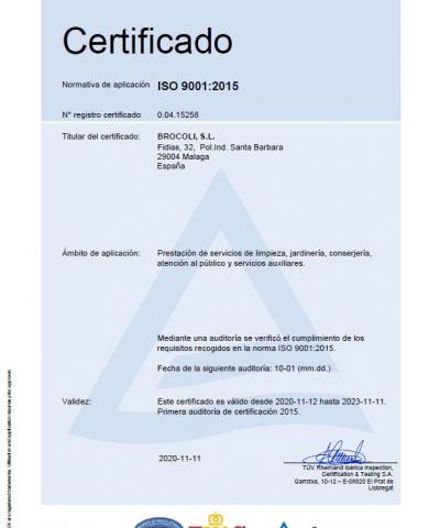 Portada certificado ISO 9001