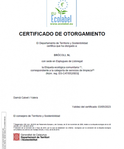 certificado ecolabel